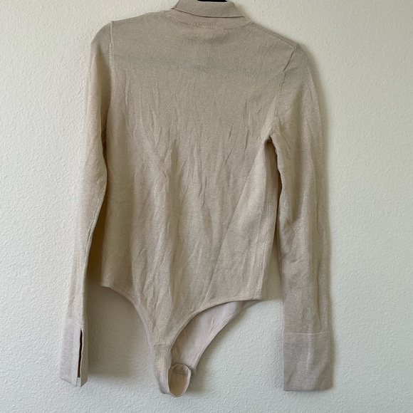 Athleta x Alicia Keys Inner Strength Bodysuit Gold Metallic Athleisure - Picture 4 of 8